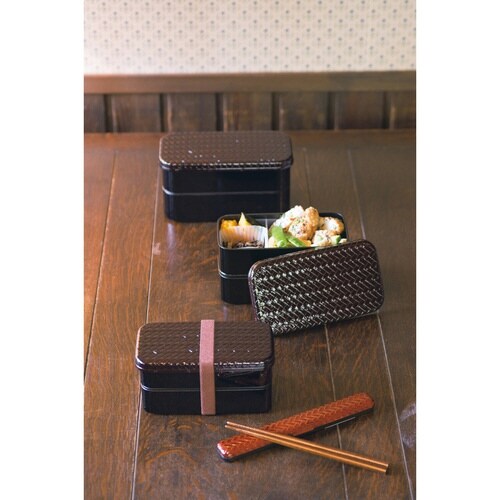 お弁当箱 2段 HAKOYA あじろ 長角二段弁当