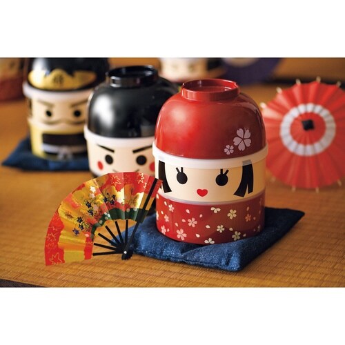 お弁当箱 2段 お椀付き こけし弁当 武将