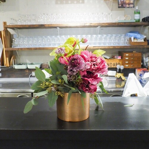 植木鉢 AMシリンダーポット 3.5号 ゴールド