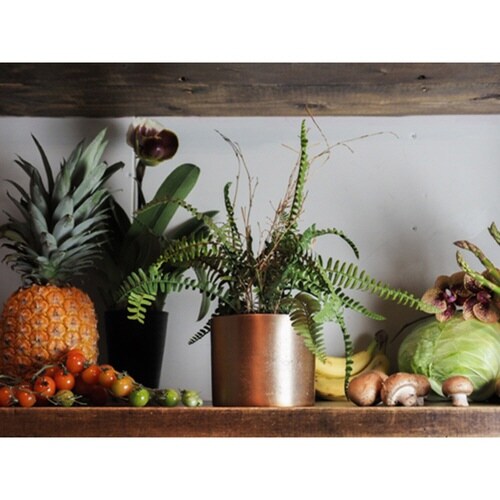 植木鉢 AMシリンダーポット 3.5号 ゴールド