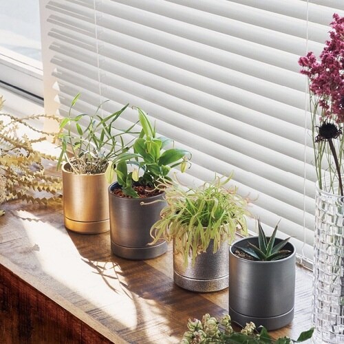 植木鉢 MC円柱メタルECOポット クールグレー