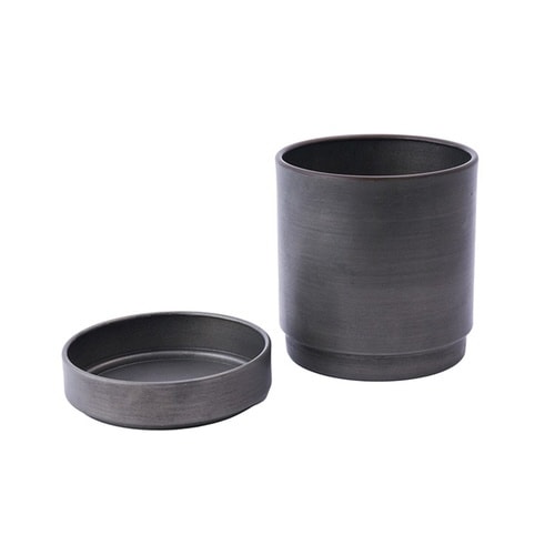 植木鉢 MC円柱メタルECOポット ダークブラック