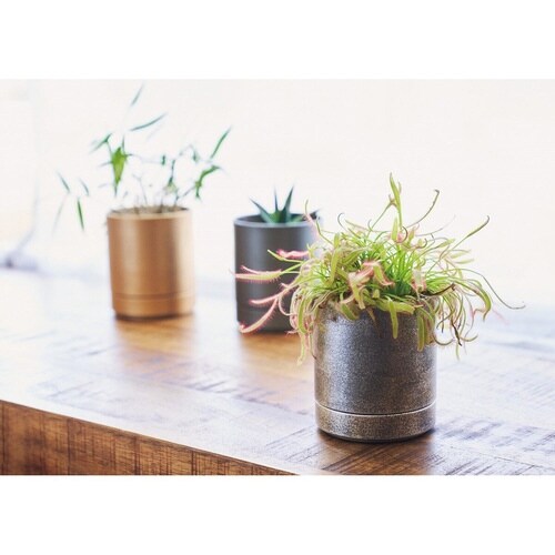 植木鉢 MC円柱メタルECOポット ダークブラック