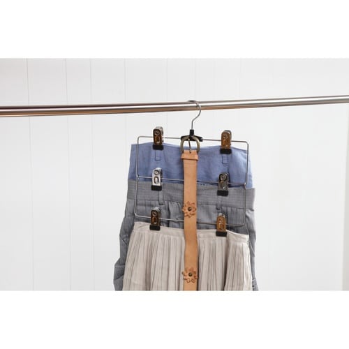 ハンガー スカートハンガー 3段 クリップ