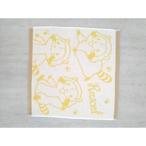 ハンドタオル 絵本 キャラクター 無撚糸 ラスカル