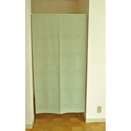 のれん ハリネズミ柄 85×170cm グリーン