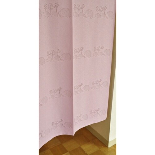 のれん ハリネズミ柄 85×150cm ピンク