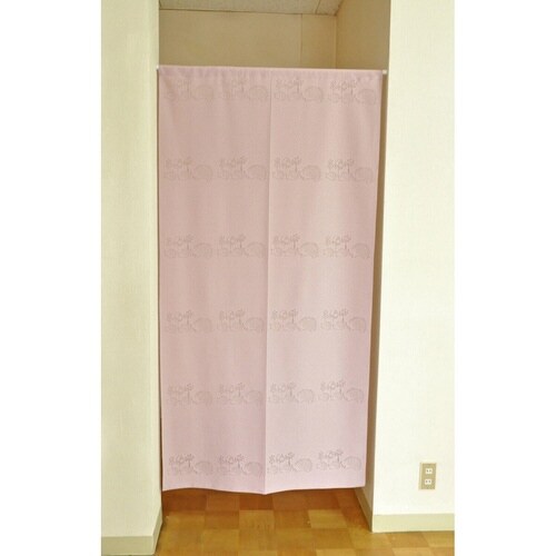 のれん ハリネズミ柄 85×170cm ピンク