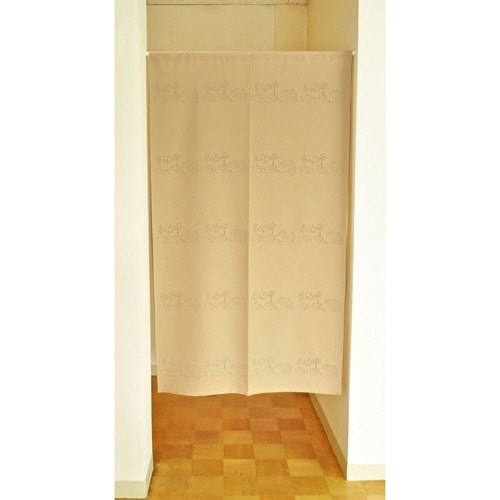 のれん ハリネズミ柄 85×150cm ベージュ