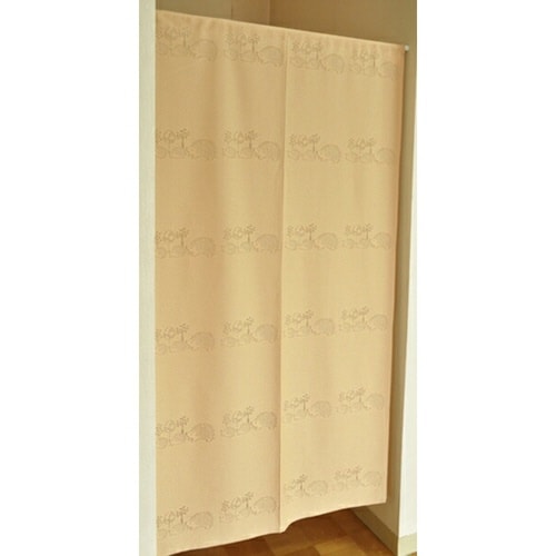 のれん ハリネズミ柄 85×170cm ベージュ