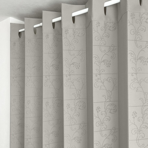 アコーディオンカーテン アラベスク柄 グレージュ