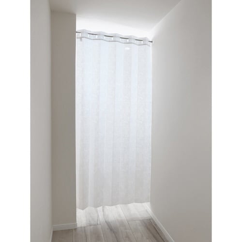 アコーディオンカーテン アラベスク柄 ホワイト