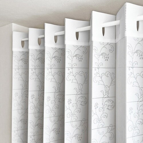 アコーディオンカーテン アラベスク柄 ホワイト