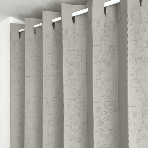 アコーディオンカーテン アラベスク柄 グレージュ