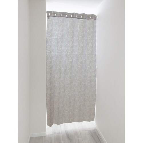 アコーディオンカーテン アラベスク柄 グレージュ