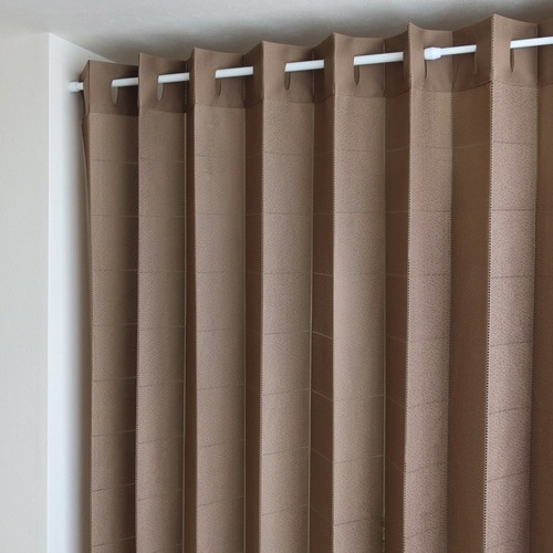 アコーディオンカーテン ドット柄 ブラウン