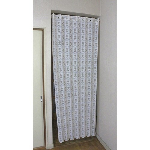 アコーディオンカーテン 小花柄 アイボリー