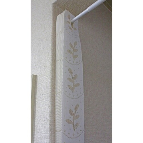 アコーディオンカーテン 小花柄 アイボリー