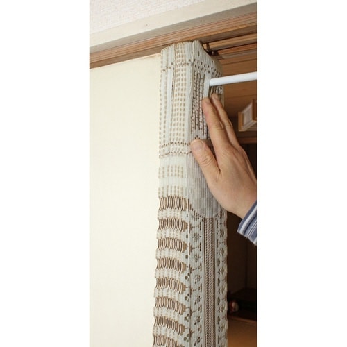 アコーディオンカーテン 二段カット ベージュ