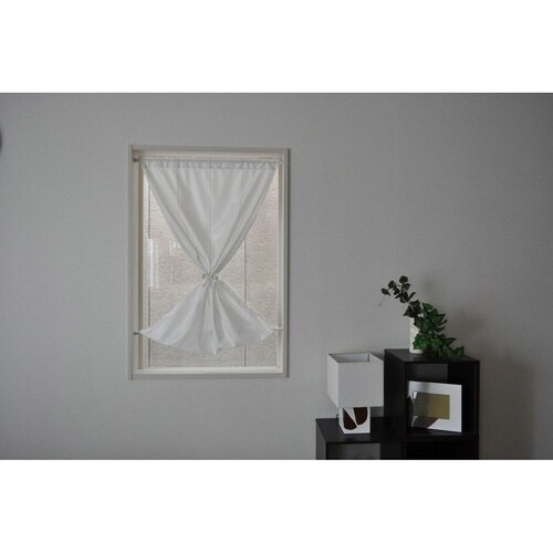 レースカーテン 小窓 UVカット ストライプ