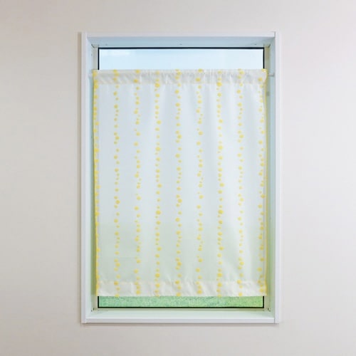 レースカーテン 水玉ドット柄 小窓 イエロー