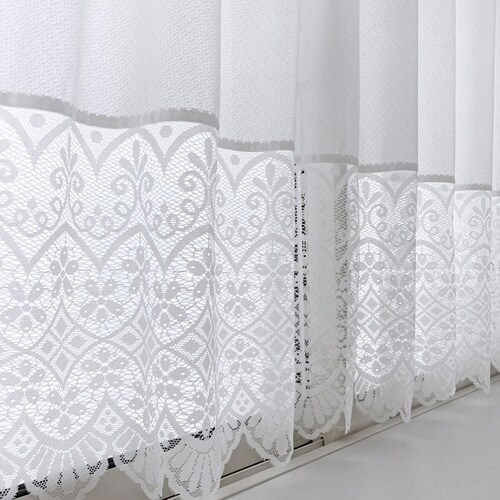 レースカーテン 小窓 フリル付き