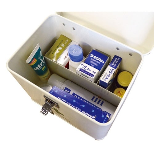 救急箱 収納ボックス Mサイズ 薬 アイボリー