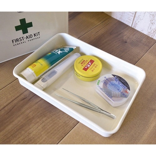 救急箱 収納ボックス Mサイズ 薬 アイボリー