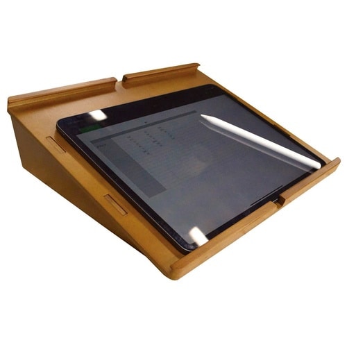 タブレットスタンド 2way 卓上 木製 ブラウン