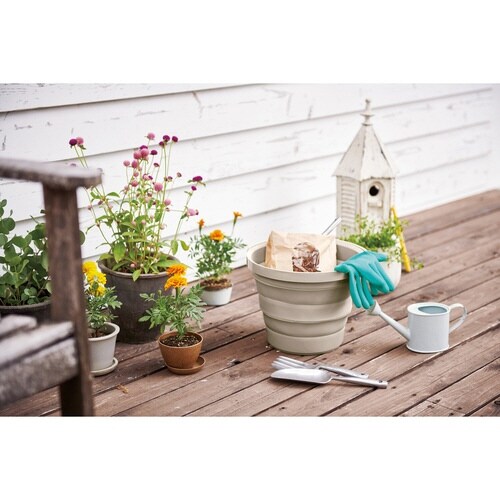 バケツ 折りたたみ 8L ソフトバケツ ベージュ