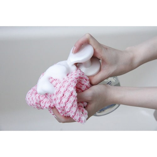 ボディタオル 泡ボディソープのタオル ピンク