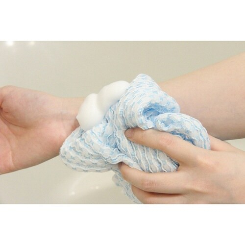 ボディタオル 泡ボディソープのタオル ブルー