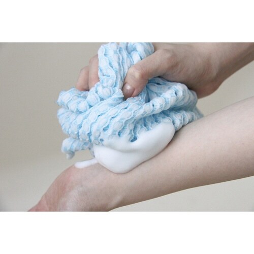 ボディタオル 泡ボディソープのタオル ブルー