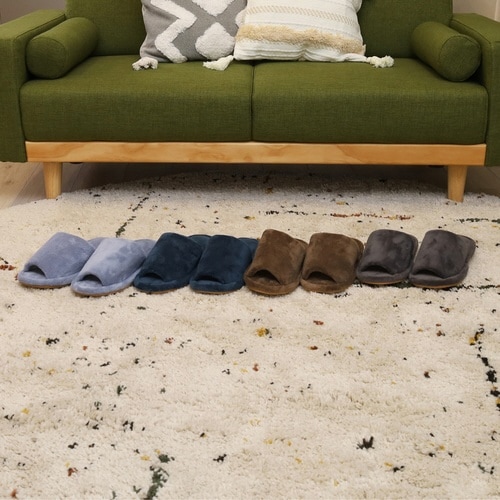 スリッパ マイクロファイバー 外縫い L ネイビー