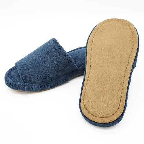 スリッパ マイクロファイバー 外縫い L ネイビー