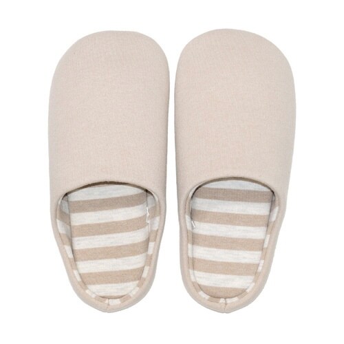 スリッパ 杢ニット成形 ベージュ