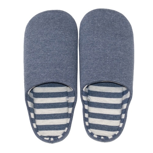 スリッパ 杢ニット成形 チャールススリッパ ブルー