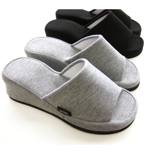 スリッパ With ヒール ブラック