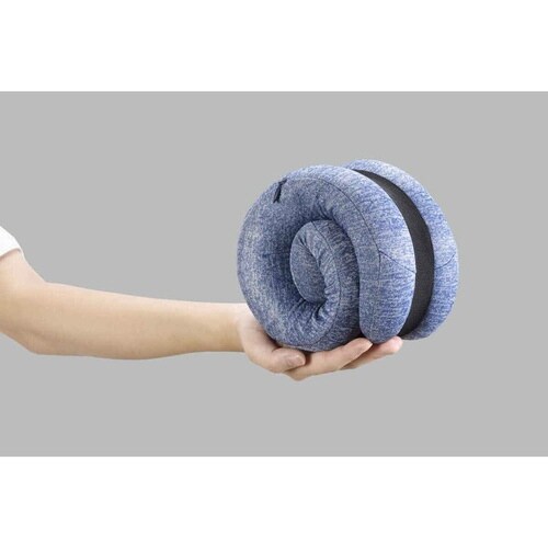 低反発ネックピロー かるラクーン ライトブルー