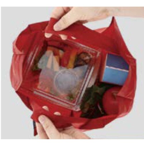 エコバッグ ポケットスクエアバッグ ワイド レッド