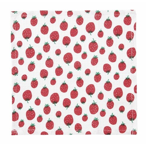 キッチンクロス 2枚入 綿100% 正方形 レッド