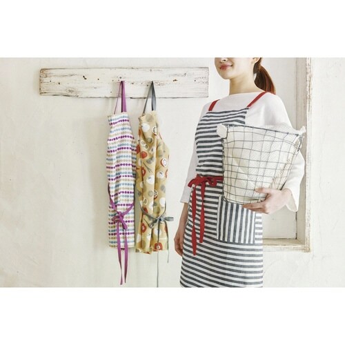 エプロン ストライプ柄 エブリン ブラック