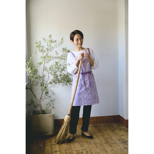 エプロン 花柄 バレッタ habitue パープル