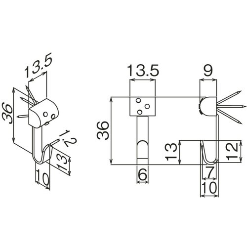 フック クリアフック 石膏ボード用 クリア