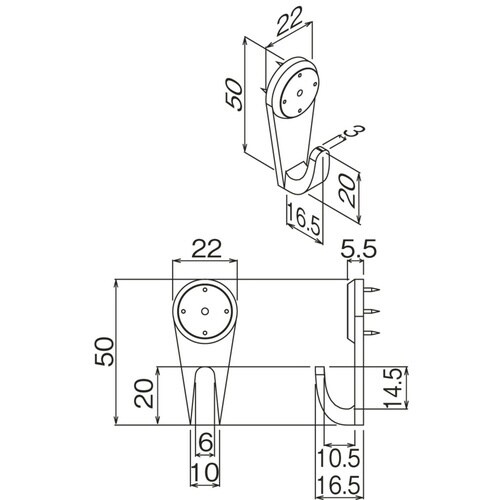フック 壁 特大 コンクリート用 ピンタイプ