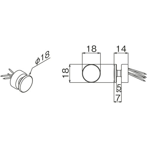フック ボタンフック シルバー ピンタイプ