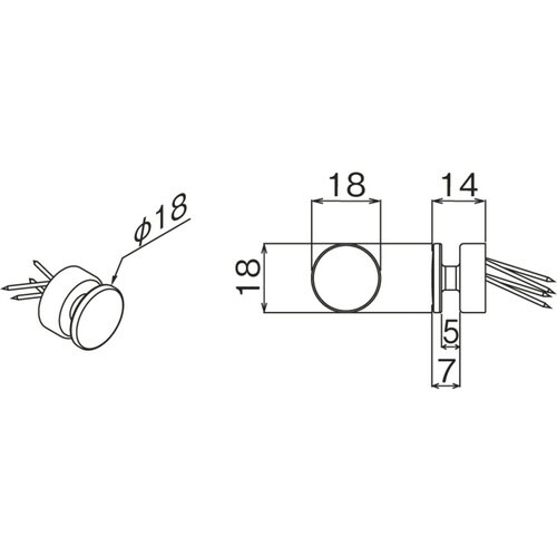 フック ボタンフック ホワイト ピンタイプ