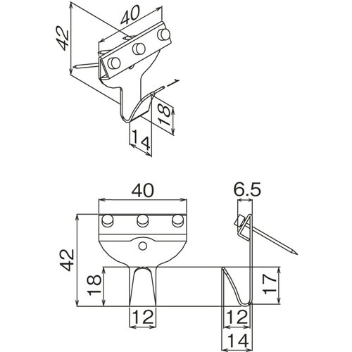 フック ステンレスXフック トリプル 石膏ボード用