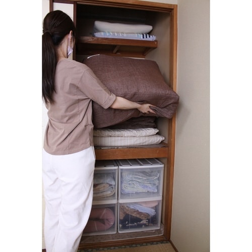 布団収納袋 ふとんクッションカバー ブラウン