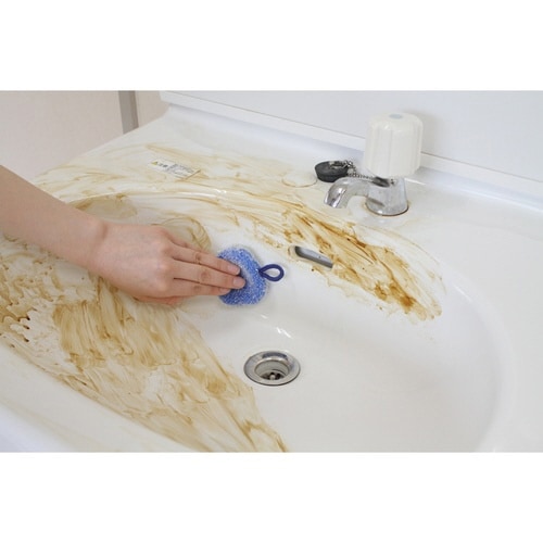 洗面台洗い タワシ 水だけ コンパクト ブルー